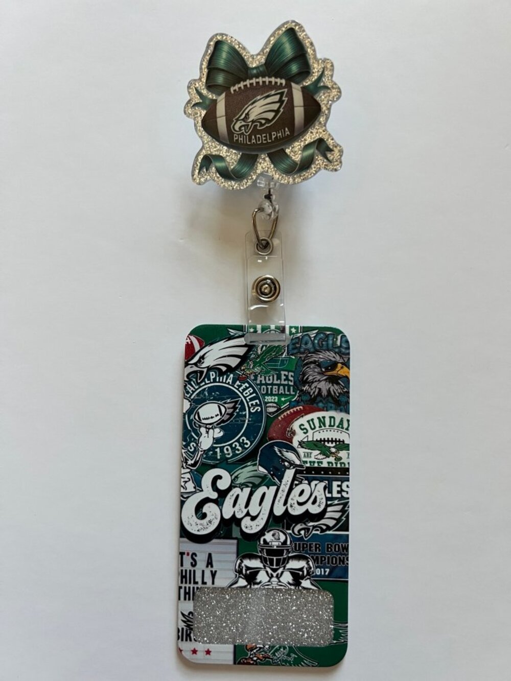 Philadelphia Eagles Football Retractable Badge Reel & Badge Buddy Set